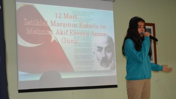 12 Mart İstiklal Marşının Kabulü ve Mehmet Akif Ersoy´u Anma Günü Etkinliği