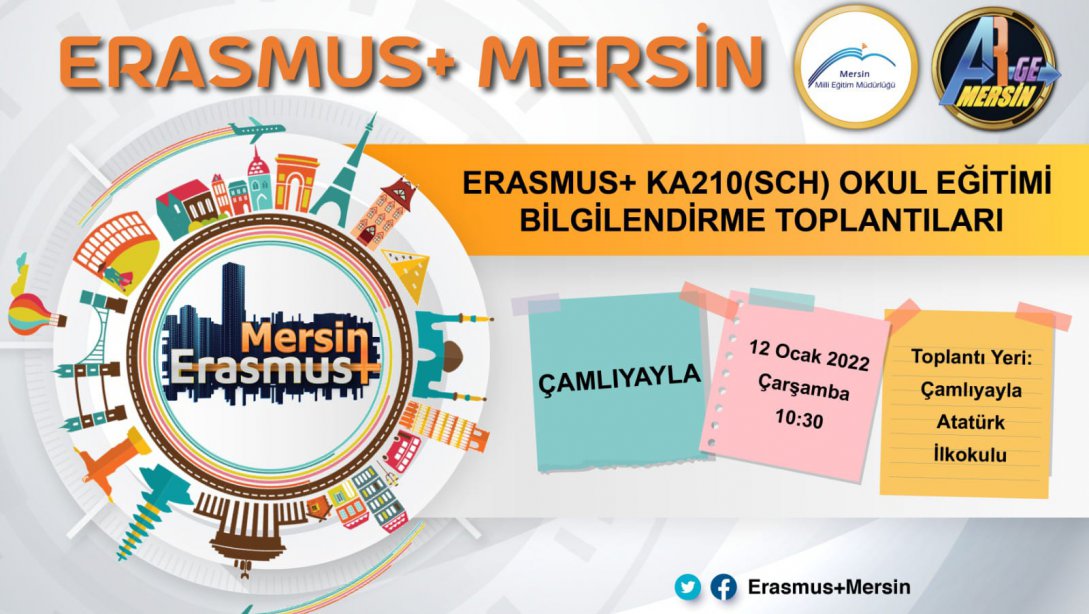 ERASMUS+ KA210(SCH) Okul Eğitimi Çamlıyayla Bilgilendirme Toplantısı Düzenlendi